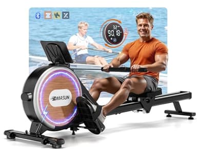 [2026 Aufgerüstet] Rudergerät für Zuhause, DMASUN Rudergerät mit 32 stufigem elektrischem Magnetwiderstand, verbessertem LCD-Display, Doppel-Slide-Rails, APP-Verbindung, Leises Training, bis 160 KG
