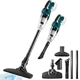 Akku Staubsauger für Makita Akku 18V, Starke 10000Pa Kabellos Handstaubsauger Akku mit LED Beleuchtung und Groß 750mL Staubbehälter für Auto, Haus (Blau Ohne Batterie)