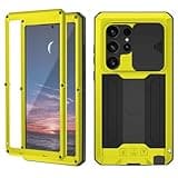 JGY Schutzhülle für Samsung S24 Ultra Rugged Metal mit Displayschutzfolie Kickstand Kamera Slide Cover für Samsung S24 Ultra Full Body Military Sturdy Heavy Duty Shockproof Dorp Test Cover für Outdoor