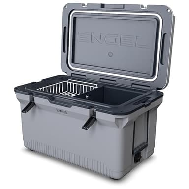ENGEL 56,8 Liter Große Kühlbox - Ultra-Leicht, Tragbare, Passive Kühlbox für Camping, Picknick, Wandern, Festival - Eisbox Ohne Strom Hält EIS & Eiswürfel bis zu 7 Tage, 75 x 45,7 x 43,2 cm