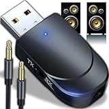 Retoo Bluetooth USB 5.0 Adapter EDR Transmitter und Empfänger mit Dongle Stick und 3,5mm Audiokabel für PC, Laptop, TV, Kopfhörer, Handy, Autoradio, Kabellose Audioadapter als Freisprechanlage im Auto