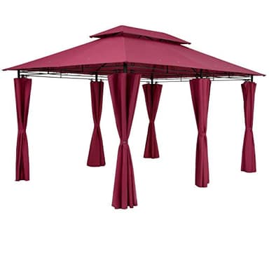 CASARIA® Pavillon Topas 3x4m Metall Wasserabweisend UV-Schutz 50+ mit Seitenteile Stabil Gartenpavillon Bordeauxviolett