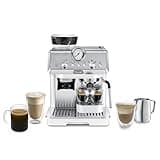 De'Longhi La Specialista Arte EC9155.W Siebträgermaschine, Espressomaschine mit Mahlwerk, 8 Mahlgrade, 15 Bar, 3 Temperaturen, Milchschaumdüse, 1300 W, 1,5 l Tank, Weiß inkl. Barista-Kit
