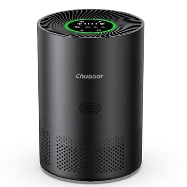 Luftreiniger Allergiker, HEPA Luftfilter gegen Schimmel, Staub und Tierhaare bis zu 0,3 µm 185m³/h CADR für Schlafzimmer bis zu 110m², Luftqualitätsanzeige, Kindersicherung, 3 Geschwindigkeiten, 25dB