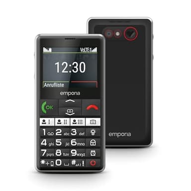 Emporia emporiaPURE-LTE, Seniorenhandy 4G, Tastenhandy ohne Vertrag, Mobiltelefon mit Notruftaste, Schwarz