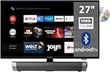 Reflexion_TV LDDW27iSB+ | DVD-Player | Smart-TV | 27 Zoll | für Wohnmobile und Wohnwagen | 12V KFZ-Adapter | mit Soundbar | Full-HD Auflösung | HDMI, WLAN, Bluetooth | erschütterungsfest, schwarz