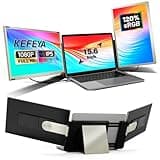 KEFEYA 15.6" Laptop Bildschirm Erweiterung für Alle Laptops 120% sRGB, Ultra-Slim Triple Portable Monitor Erweiterung Laptop FHD 1080P Plug und Play für Mac, Windows, Chrome, Android