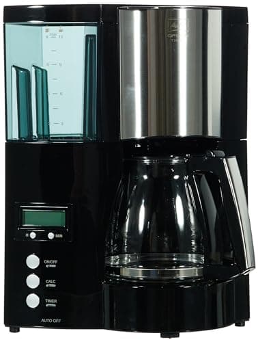 Melitta Optima Timer – Filterkaffeemaschine mit Glaskanne, entnehmbarem Wassertank und Timer-Funktion, für bis zu 8 Tassen Kaffee, in Schwarz/Edelstahl
