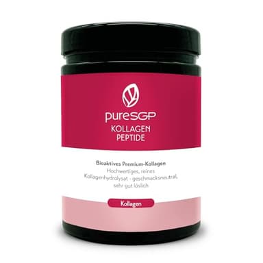 pureSGP® Kollagen [300g]: Reinstes Kollagen in Apothekenqualität - Bioaktive Premium-Peptide aus hochwertigem Kollagenhydrolysat. Mit Vitamin C & Biotin - Geschmacksneutral - Gute Löslichkeit