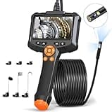 Dual Lens Endoskopkamera mit Licht, AOPICK 8mm IP67 wasserdichte Endoskop, 4.3" IPS Bildschirm Inspektionskamera, 1080P HD Rohrkamera mit 8 Einstellbaren LEDs, 16.5FT/5M Halbstarres Kabel