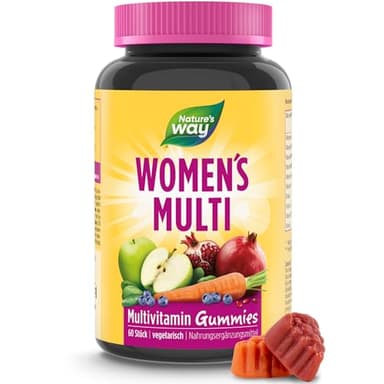 Vitamine für Frauen I Multivitamin Gummibärchen mit Vitamin B Komplex und Vitamin C hochdosiert & mehr I 60 Stk I vegan laktosefrei glutenfrei I ohne künstliche Farbstoffe