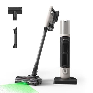 Tineco Pure ONE Station 5 PRO Kabelloser Akku Staubsauger, vollständiger Selbstreinigung, 200AW Saugkraft, Bis zu100 Min Laufzeit, ZeroTangle, EdgeSense, LightSense