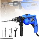 Qimu Schlagbohrmaschine 850W Bohrhammer & Impact Mehrzweck 3000RPM Variable Drehzahl Bohrer mit 360°Drehbarem Griff Schlagbohrkronen, 13mm Bohrfutter, Bohrkronen SDS Plus Bohrfutter Schlaghammer Drill