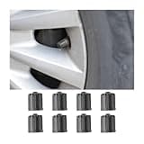 JNNJ 8 Stück Autoreifen-Ventilkappen, Kunststoff Reifen Rad Alloy Ventilkappen Staubkappen, Autoreifenstiel-Staubschutzkappen Mit Dichtungsring SUV LKW(Grau)