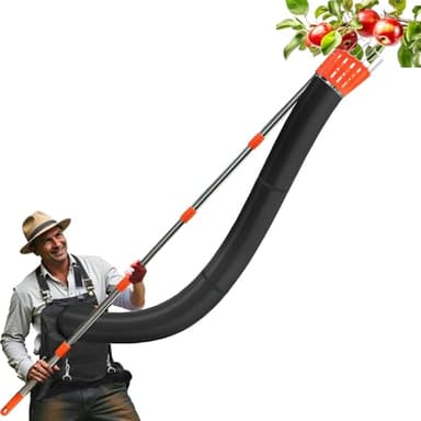 Vankarr Obstpflücker Apfelpflücker Obstpflücker Mit Teleskopstiel Obstpflückers Für Kirschen Obstsammler Mit Teleskopstange Bis 378CM