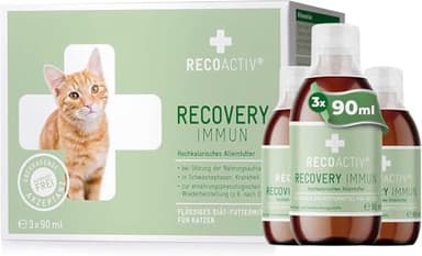 RECOACTIV Recovery Immun für Katzen, 3 x 90 ml, hochkalorisches Diät-Alleinfuttermittel bei Mangelernährung und in der Rekonvaleszenz, zur Gewichtszunahme sowie bei Nahrungsverweigerung