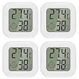 PAIRIER 4 Stück luftfeuchtigkeitsmesser Thermometer Innen Mini LCD Digital Thermometer Hygrometer Gauge für Babyzimmer Seniorenzimmer Arbeitszimmer Weinkeller usw