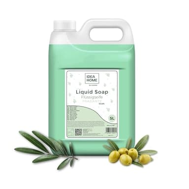 IDEA HOME FRAGANTE Handseife Flüssig 5L - Seife Kanister für alle Hauttypen - Gut Schäumende Flüssigseife 5 Liter - Cremeseife - OLIVE