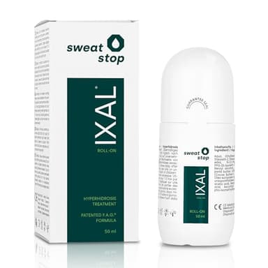 SweatStop IXAL Antitranspirant Roll-On 50ml gegen übermäßiges Schwitzen & Hyperhidrose - Patentiertes Antiperspirant anti Achselschweiß OHNE Aluminium