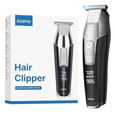 RENPHO Haarschneidemaschine Profi, Trimmer Herren mit Leistungsstarker Motor, Haarschneider 0-12mm, Haartrimmer Herren mit Einstellbarer Geschwindigkeit