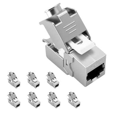ZHITING 8PCS CAT 7 Keystone Jack Modul Optimal 1000 MHz 10 Gbit/s für CAT7 CAT6 CAT6a Verlegekabel Verbinder Patchkabel Netzwerkkabel STP Schirmung RJ45 Buchse