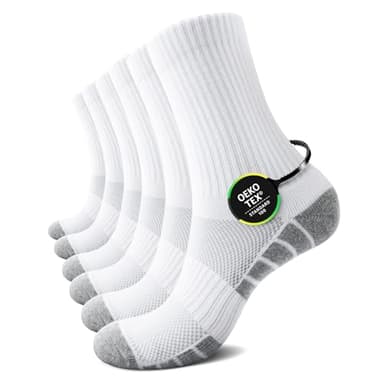 TUUHAW Weisse Socken Herren 43-46 Baumwolle Tennissocken Herren 43-46 Weiß Sportsocken Freizeitsocken Laufsocken Wandersocken Baumwollsocken Frottee Socken Strümpfe