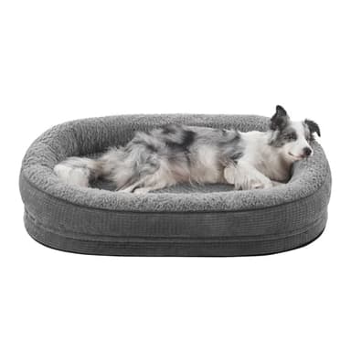Pawk Orthopädisches Hundebett Mittelgroße Hunde, Vierseitiges Nackenrolle Kissen Hundebett Orthopädisch, Memory Foam Hundekorb Wasserdicht rutschfest, Hundebetten Abnehmbar und Waschbar
