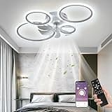 Deckenventilator Mit Beleuchtung,led Deckenleuchte Mit Ventilator Fernbedienung Und APP Leise,96W Dimmbare Deckenlampe Timer Lampe Mit Ventilator Für Schlafzimmer Wohnzimmer Esszimmer Licht,85x18cm
