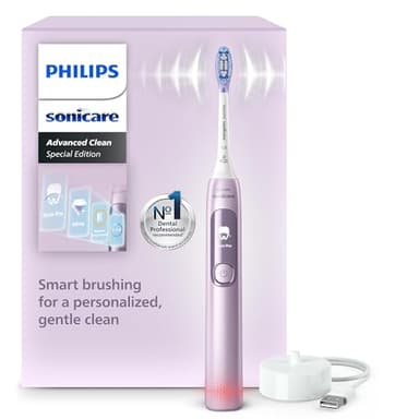 Philips Sonicare AdvancedClean Limited Edition Elektrische Zahnbürste - Smart Screen, Drucksensor, Erinnerungsfunktion zum Austausch des Bürstenkopfs, 5 Putzmodi und SmarTimer, Pink, Modell HX3792/12