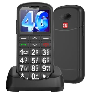 CHAKEYAKE 4G Seniorenhandy Mobiltelefon Ohne Vertrag mit Große Tasten, Senioren Handy mit USB-C, 1.7 Zoll LCD,Rentner Handy Großtastenhandy mit SOS-Funktion, Taschenlampe, Ladestation