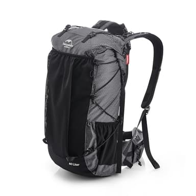 Naturehike Rock 40+5L Interner Rahmen Wanderrucksack für Outdoor Camping Reisen Backpacking Rucksack (Schwarz 40+5L)