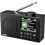 Mycket Tragbares DAB/DAB+ Radio, UKW Digitalradio mit Bluetooth, Kleines Wiederaufladbares Radio, 2,4" Farbdisplay, Dual Wecker, Sleep Timer, 40 Voreingestellte Sender, Küchenradio mit USB Ladekabel