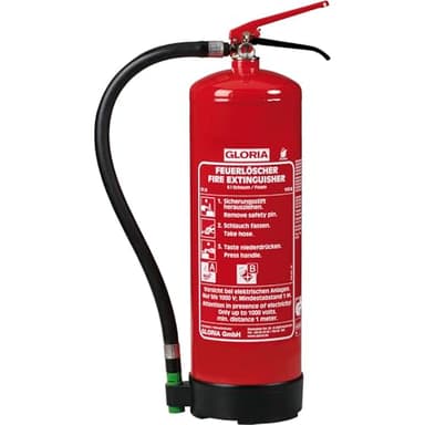 Gloria Feuerlöscher Schaum SD6E - fluorfreier Schaumlöscher 6l - Schaumfeuerlöscher für Brandklasse A/B