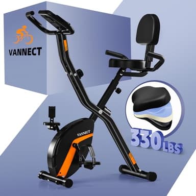 Vanncet Heimtrainer Fahrrad Klappbar, Magnetwiderstand Einstellbar, Hometrainer Fahrrad Leise & Bequem, Ergometer Heimtrainer Senioren, LCD-Monitor, Faltbare Aufbewahrung, Bis 150KG Belastbar