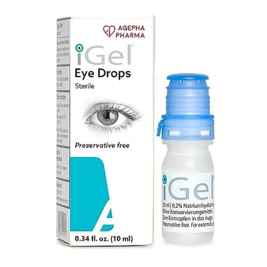 iGel® Augentropfen mit Hyaluronsäure - Bei trockenen, brennenden, tränenden Augen - Befeuchtung und Schutz - Frei von Konservierungsmitteln - Für alle Kontaktlinsen geeignet