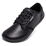 HOBIBEAR Unisex Breite Barfuss Schuhe Damen Herren Barfußschuhe Leder Minimalistische Outdoor Trail Running Walking Schuhe(Schwarz,45)