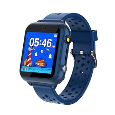 Retysaz Smart Watch für Kinder - 24 Spiele, 10 Geschichten, Schrittzähler, Telefon - Große Geschenke für Mädchen und Jungen (Blau-M1)