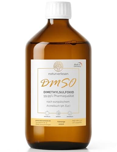 1000ml Dimethylsulfoxid DMSO 99,99% ph. Eur. (echte Pharmaqualität) in Apothekerflasche – (1l; auch erhältlich in 100ml, 250ml & 500ml; pharmazeutische Qualität)