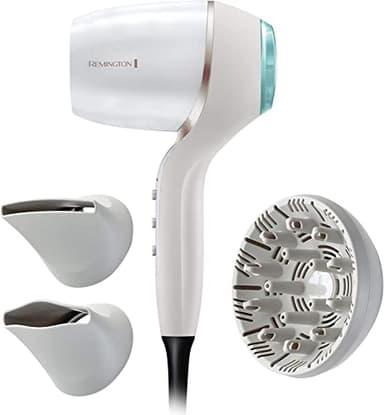 Remington Haartrockner Ionen [kompakt & Leistungsstark & Schonend] Hydraluxe Pro (Digital Motor, 2400W, 160km/h, 3 Stylingaufsätze,Hydracare Sensor Technologie - Schutz Vor Hitze-Schäden) EC9001