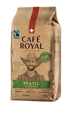 Café Royal Crema Classico Brasil – 100% Arabica Kaffeebohnen, ausgewogen-aromatisch, mittlere Röstung, Stärke 3/5, Fairtrade, 500 g ganze Bohnen