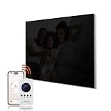 Hocosyme Infrarotheizung Glas 300W,Infrarot Glasheizung mit Fernbedienung 50x60 CM，Elektroheizung mit Überhitzungsschutz - WIFI (Tuya Smart) - Schwarz - TÜV.