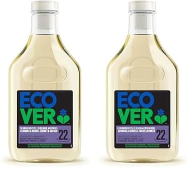Ecover Bio Feinwaschmittel Schwarz & Dunkel, Lime & Lotos, Flüssigwaschmittel, Ecover Waschmittel für dunkle Wäsche, 22 Ladungen, 1L (Packung mit 2)