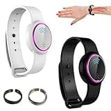 Ultraschall Armband Zum Damen,2 Stück Ultraschallarmband,Ultrasonic Wristband,Sonic Motion Ultraschall Armband,Einstellbare Größe,Ultraschall Armband(Schwarz Lila+Weiß Lila)