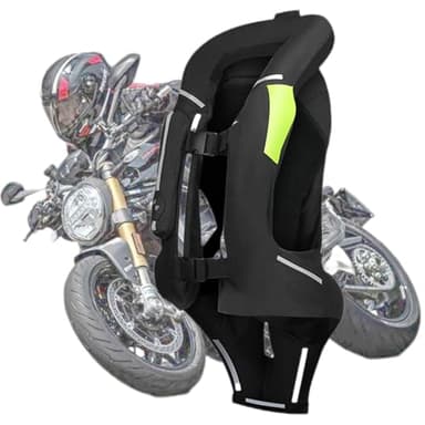 GDNKP Airbag Weste Motorrad Reiten,Schutzkleidung Für Men Motocross,Reflektierend Atmungsaktiv Moto Rradausrüstung,Schwarz,M