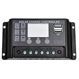 VoltX 30A, 12V/24V Solarladeregler 12V, Laderegler Solar 12V, Solarregler 12V, Solar Ladegerät Controller Auto-Parameter Einstellbar PWM mit 5V Dual USB Port LCD