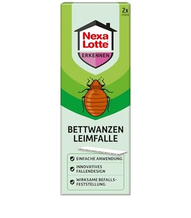 Nexa Lotte Bettwanzen Leimfalle, 2 Stück, effektive Bekämpfung und Prävention von Bettwanzenbefall in Schlafzimmern