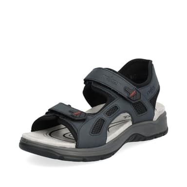 Rieker Herren Klassische Sandalen 26955, Männer Sandalen,bequem,Sommerschuhe,Freizeitschuhe,offene Schuhe,Strandschuhe,blau (14),46 EU / 11 UK