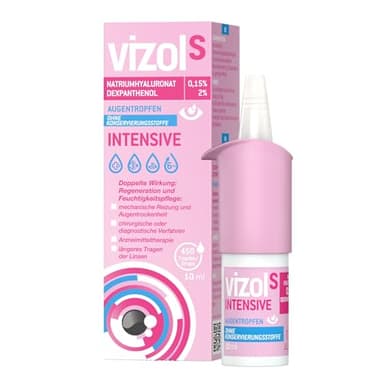 Vizol S INTENSIVE - Tropfen für trockenes Auge mit Provitamin B5 zur Regeneration und Pflege der Augenoberfläche und 0,15% Natriumhyaluronat