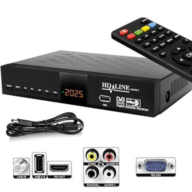 Hd-line 20500 Digitaler Satelliten HD Receiver (DVB-S/DVB-S2, HDMI, AV, 2X USB 2.0, Full HD 1080p, Digital Audio Out) [Vorprogrammiert für Astra, Hotbird und Türksat]