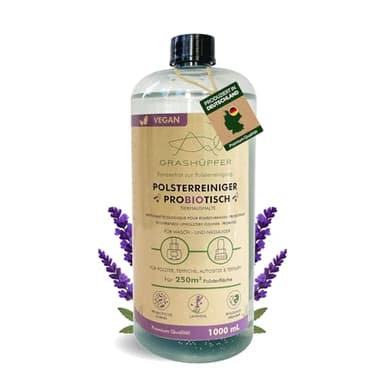 GRASHÜPFER® Probiotischer Polsterreiniger [FÜR TIERHAUSHALTE] 1L Konzentrat für alle Wasch- und Nasssauger [MEDITERRANER LAVENDEL] mit Geruchsneutralisierung